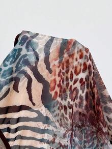Soleia (No Chest Padding)Plus Size Sexy Leopard Print Lace Trim Underwire Bodysuit - Multicolor - View 8