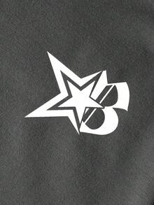 PAVTROS 男士休閒拼色T恤短褲套裝，夏季、Y2K、度假、復古、男孩街頭風新年，藍白反光條紋拼色圓領T恤套裝、情人節、春夏季、送男友禮物、馬爾迪格拉斯、復古、街頭風、派對、聖帕特里克節、外出穿搭 - 灰色 - 查看 3