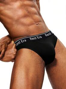 EasyFave Set de 6 calzoncillos tipo bóxer transpirables con estampado de letras para hombres - Multicolor - Ver 5