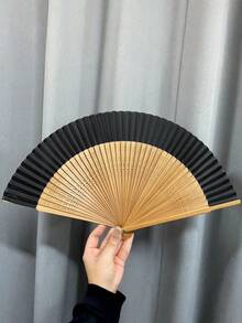 1把短邊綠杏白摺扇 舞蹈表演用竹扇 復古鏤空 夏季便攜式女用手扇 - A - 查看 7