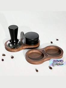 Alas Pemadat Kopi, Tempat Penahan Pemadat Kopi dari Kayu, Aksesoris Kopi - coklat tua - View 1