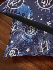HARRY POTTER X SHEIN 2pc Cartoon Satin Pillowcase, Made Of Soft Satin Material, Gentle On Hair, Breathable And Cool, Available In Multiple Sizes, Machine Washable - Multicolor - View 6