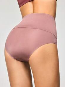 SHAPORA Women's Solid Color High Waist Shaping Briefs - Dusty Pink - View 3