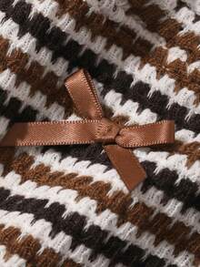 Dazy Kids Young Girl Round Neck Long Sleeve Striped T-Shirt Fall - Brown - View 6