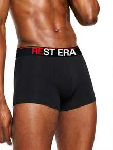 EasyFave 7pcs/Pack Men's Letter Printed Boxer Briefs Boxer Shorts Multipack Rest Era Underwear - Multicolor - View 4