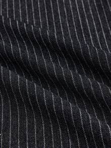 SWAVVY Randiga jeans för män med knapp och ficka, avslappnade och mångsidiga för vardag och resor - Svart - Visa 7