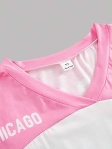 Tween Girls' Casual Everyday Street Letter Print Graphic Tee - Pink - View 2