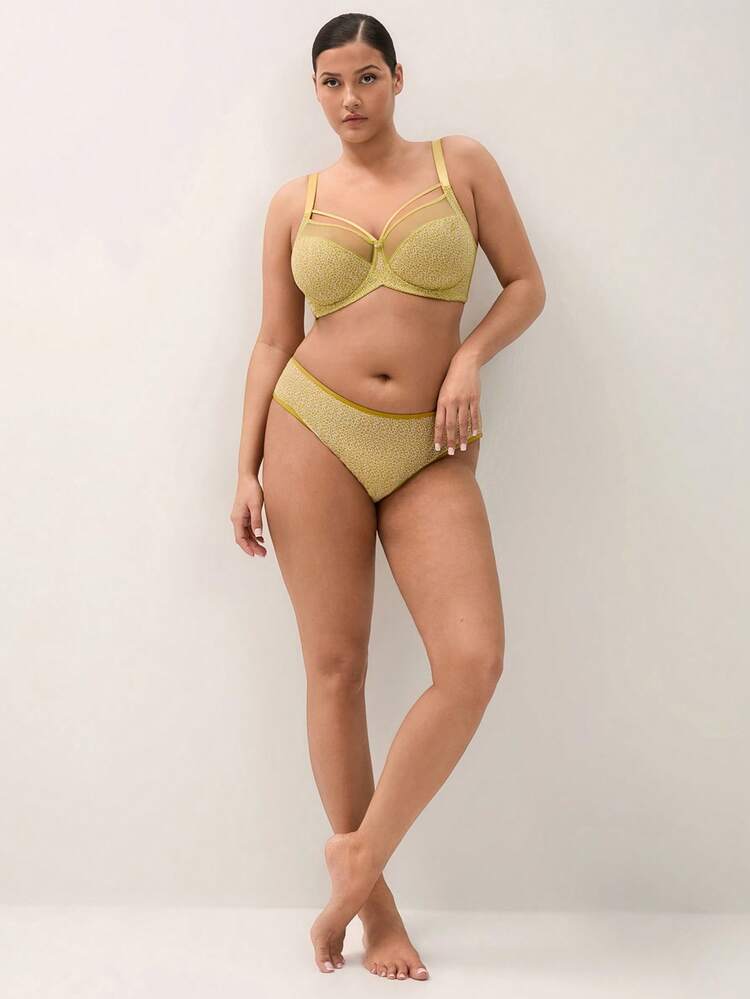 Plus Unlined Full Coverage Side Support Mesh Bra