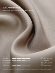 GLOWMODE Modal Soft Oversized Off-Shoulder Sweatshirt Daily Casual  Spring Summer - Khaki - View 5
