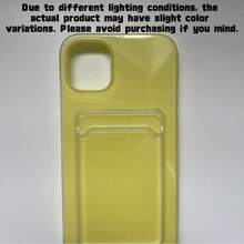 2 In 1 Candy Color Card Holder Slot Phone Case Compatible With IPhone 17Pro 17ProMax 17 Air 17 16 15 14 13 12 11 Pro Max 16Plus Simple Shockproof Clear Soft Cover - Custard - View 11
