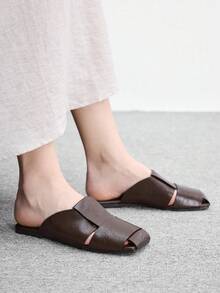 CUCCOO BIZCHIC Simple And Versatile Temperament Comfortable Fashion Generous Commuter Vacation Beach Flat Sandals Summer - Coffee Brown - View 4