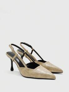 CUCCOO BIZCHIC Elegant, Simple And Generous, Fashionable And Versatile, Casual Workplace Commuter Women's Rear Empty High-Heeled Shoes - Light Grey - View 7