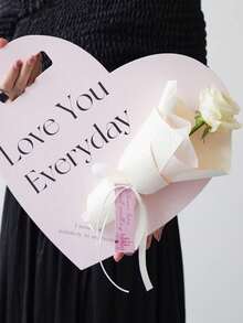 5 Pcs Heart-Shaped Handheld Gift Boxes, Wedding Valentine's Day DIY Flower Gift Boxes - multicolor - View 14