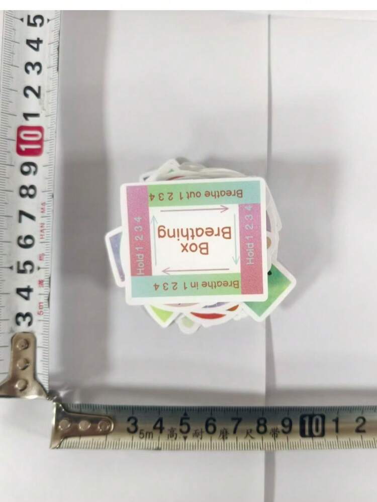 60 件 Mindful&Breathe 主题贴纸不重复精致装饰适用于节日礼物庆祝派对和家居装饰生日礼物滑板行李笔记本手账水瓶 - 彩色 - 查看 9