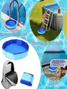 Tina de spa de pies portátil y plegable, bañera de pies colapsable de PVC adecuada para la entrada de la piscina, accesorio esencial para la limpieza de la piscina, diseño grueso antideslizante, tina de pies plegable multiusos aplicable - Versión mejorada - Ver 1