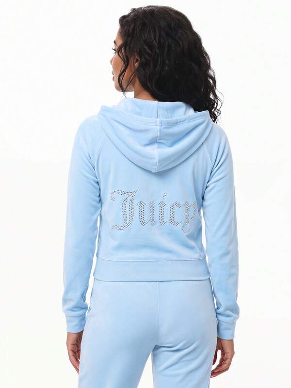 Juicy Couture Women's Sweatshirts Lightweight Durable Fleece-Lined Commuting Outing Training Blue VEJH70046WPF-303