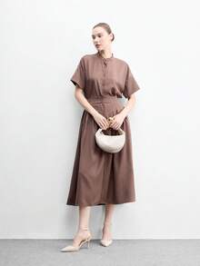 CUCCOO BIZCHIC 女款尖頭米色踝帶細高跟鞋，日常百搭通勤約會穿搭 - 米色灰 - 查看 6