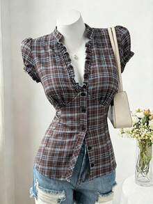 Sweetra Blus Ukuran Plus Serbaguna dengan Desain Polkadot Minimalis, Elegan, Manis, dan Pas Badan. - MultiWarna - View 6