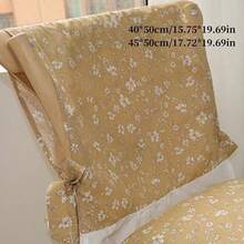 Cirelle 1pc Cottagecore Floral Chair Back Cover – Aesthetic Lace Ruffled Backrest Slipcover With Bow Ties For Dining Room - multicolor - View 6