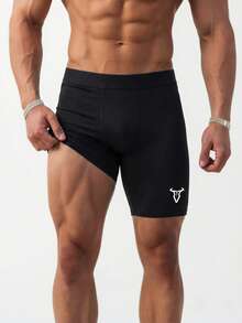 Ironwick 1 buah Legging Olahraga Kasual Pria Bermotif - Hitam - View 3