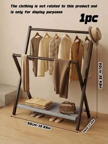 1pc Compact Foldable Bamboo Vertical Clothes Rack, Suitable For Home Use, Can Be Used As Towel Rack, Multi-Function Coat Rack, Storage Rack, Independent Wardrobe Storage Rack, Multifunctional Storage Solution For Bedroom And Living Room, Burr-Free Design Protects Clothes, Can Also Be Used As Simple Shoe Rack And Storage Rack. - Multicolor - View 9