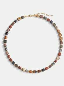Lumivelle Picasso Jade Bead Necklace, New Design - Adjustable And Simple Birthday Gift - Picasso Jade - View 1