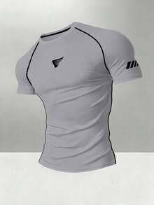 Gym Rark Men's Short Sleeve T-Shirt And Long Pants Sports Set - Grey - View 4