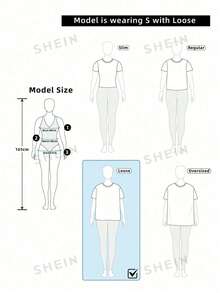 SHEIN EZwear 女款夏季休閒運動巴西國旗字母印花對比飾邊V領短袖T恤 - 彩色 - 查看 6