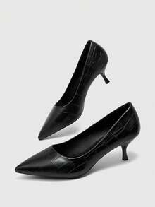 CUCCOO BIZCHIC Zapatos de tacón alto versátiles con punta puntiaguda para mujer, para uso diario, para Navidad y primavera - Negro. - Ver 10