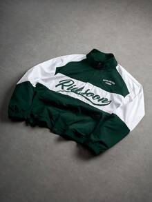 PAVTROS Men's Casual Everyday Contrast Color Letter Pattern Stand Collar Jacket Race Car Jacket Custom Jacket Wind Breaker Windbreaker Track Jacket Football - Multicolor - View 5