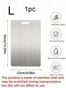 Thớt thép không gỉ Silver Sleek, Thớt bạc cho nhà bếp, Trạm chuẩn bị đảo ngược cho nhà bếp, Lý tưởng cho thịt sống, gia cầm, cá, Chống mùi và vết bẩn, Chống gỉ, Thiết kế tối giản, Thay thế cho thớt chặt, Bề mặt cho thịt, rau, trái cây, Thiết yếu cho nhà bếp hiện đại, Dễ dàng làm sạch bằng nước Bộ dụng cụ cắt nhà bếp có thể được sử dụng làm khay đựng pizza, khay đựng phô mai, đĩa, khay đựng bánh mì và bánh quy - Nhiều màu - Xem 16