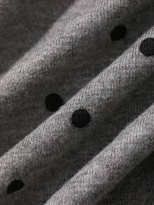 DAZY Women's Round Neck Short Sleeve Fitted Polka Dot Undershirt - Grey - View 6