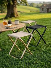 Cirelle 1pc Folding Camping Chair – Portable Compact Outdoor Chair With Lightweight Sturdy Frame, Outdoor Essentials For Beach, Fishing, Gardening & Travel, Space-Saving Design - Multicolor - View 1