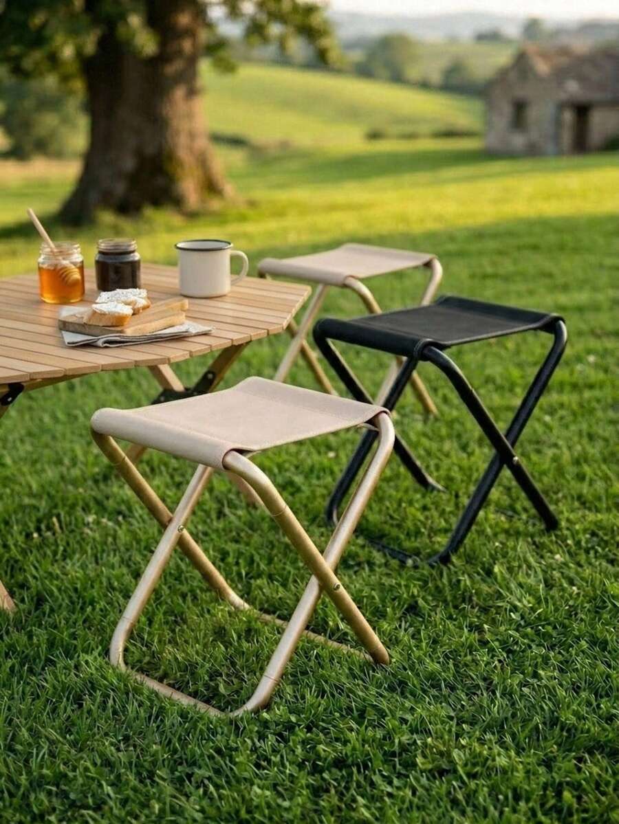 Cirelle 1pc Folding Camping Chair – Portable Compact Outdoor Chair With Lightweight Sturdy Frame, Outdoor Essentials For Beach, Fishing, Gardening & Travel, Space-Saving Design - Multicolor - View 1