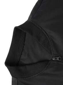 EGENSIO Chaqueta casual con cremallera de unicolor para hombre - Negro - Ver 5