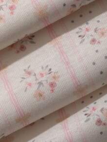 DAZY Sweet Floral 3-Piece Set Spring Outfit Pink Women's Pajama Set - Beige - View 7