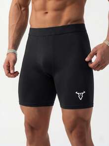 Ironwick 1 buah Legging Olahraga Kasual Pria Bermotif - Hitam - View 5