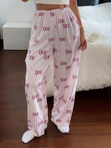 HELLO KITTY | DAZY 女款卡通印花居家休閒睡褲 - 粉色 - 查看 3