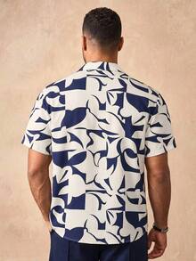 COMVAIL Men's Plus Size Summer Casual All-Over Print Shirt - Multicolor - View 3