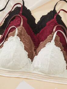 DesireSculpt Women's Lace Sexy Everyday Spaghetti Strap Bra - Multicolor - View 5