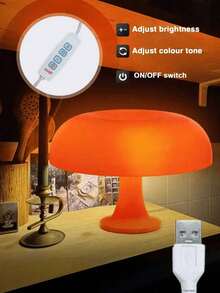 1PC LED Mushroom Table Lamp, Dimmable Homestay Atmosphere Decor Lamp For Bedroom Bedside, Living Room. Decoration Moden Light Best Gift. - multicolor - View 9