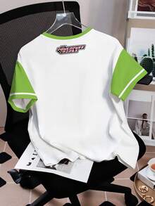 THE POWERPUFF GIRLS X SHEIN Women's Round Neck Short Sleeve Casual Versatile T-Shirt - - White - View 2