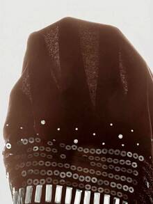 ROMWE Vintage Y2K Hot Girl Neckline Sequin Embroidered Deep V Cowl Neck Halter Tank Top For Women - Brown - View 13