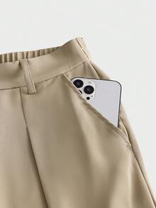 SWAVVY Pantalones largos holgados de moda para hombre primavera/verano - Caqui - Ver 7