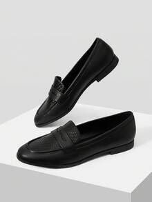 MOTF PREMIUM LADIES COMFORTABLE CASUAL VERSATILE FLATS - Textured black - View 9
