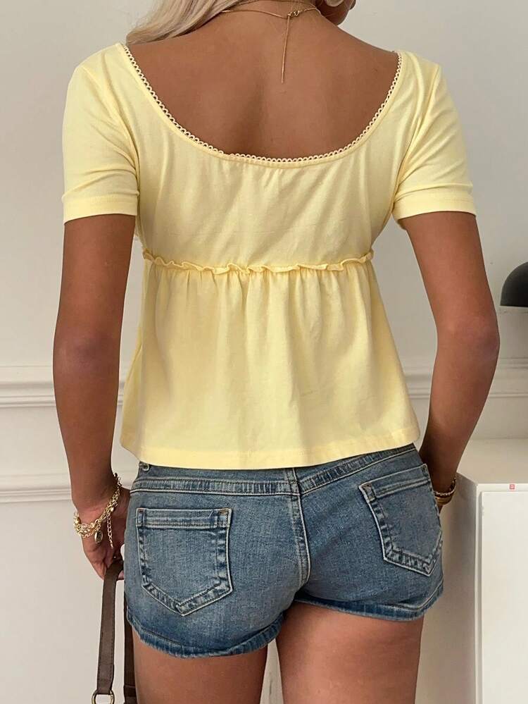 Women Sports Tees & Tanks - Yellow - View 7