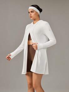 OutZeal Women Sun-Proof Jacket Daily Casual UV Protection Cool Touch Hood Long Length Outdoor Tops - White - View 7
