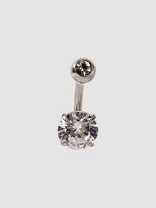 MortiRose 5 pièces Ensembles de bijoux de piercing de corps pour femmes, anneaux de nombril floral cœur sexy de luxe en zircone - Argent - Voir 6