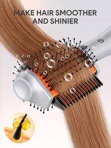JMMO 4 In 1 Hot Air Brush US Plug, Multifunctional Hair Dryer Brush Straightener Curler Volumizer All-In-One Styling Tool - View 7