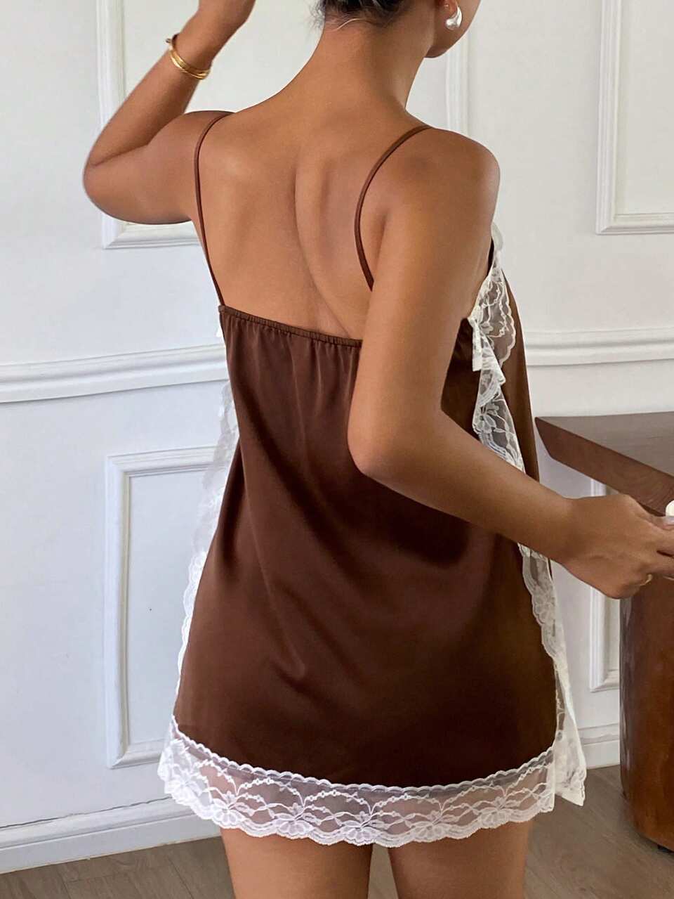 Women's Lace Trim Sexy Casual Home Camisole Sleepwear Top